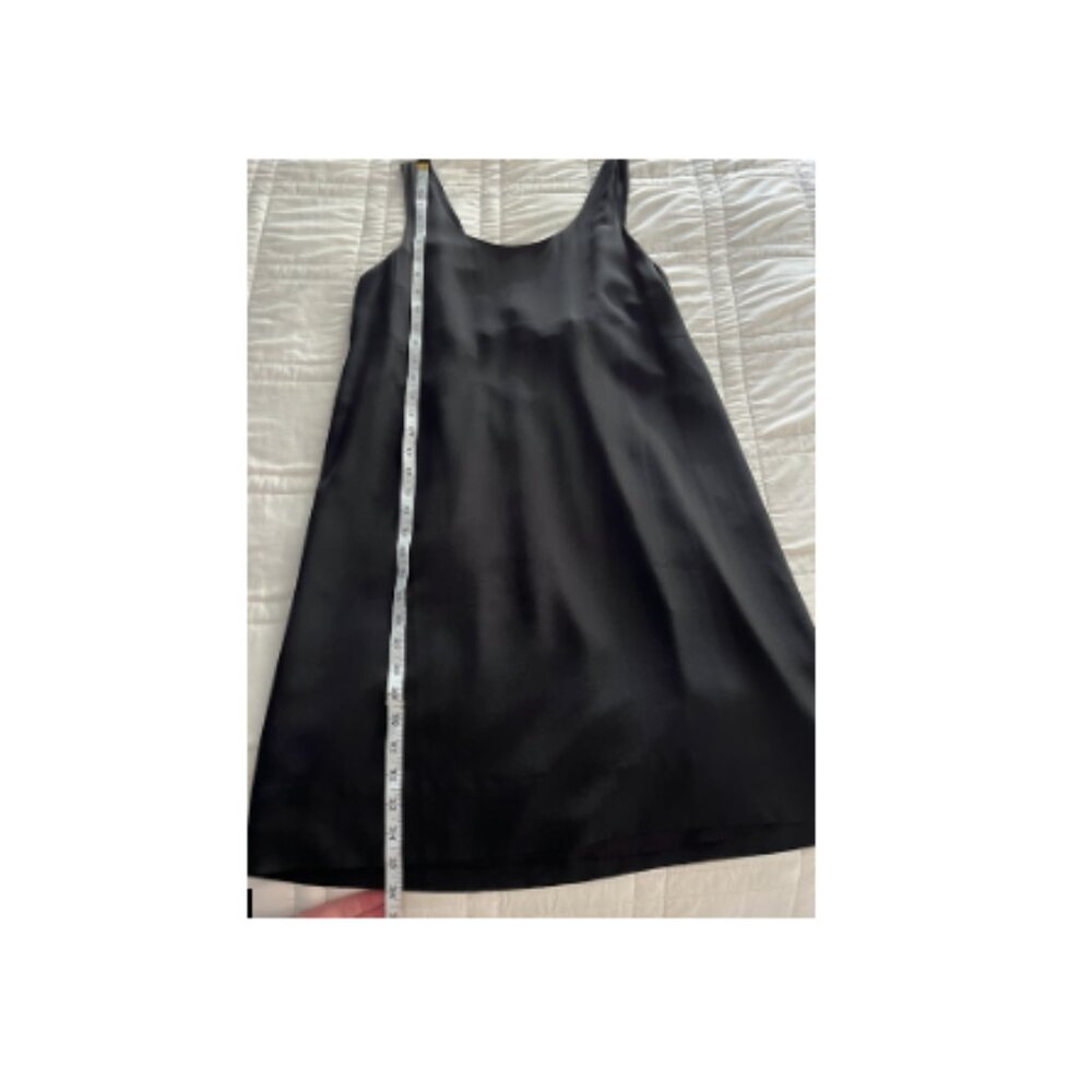 Madewell black silk mini dress tie back size large